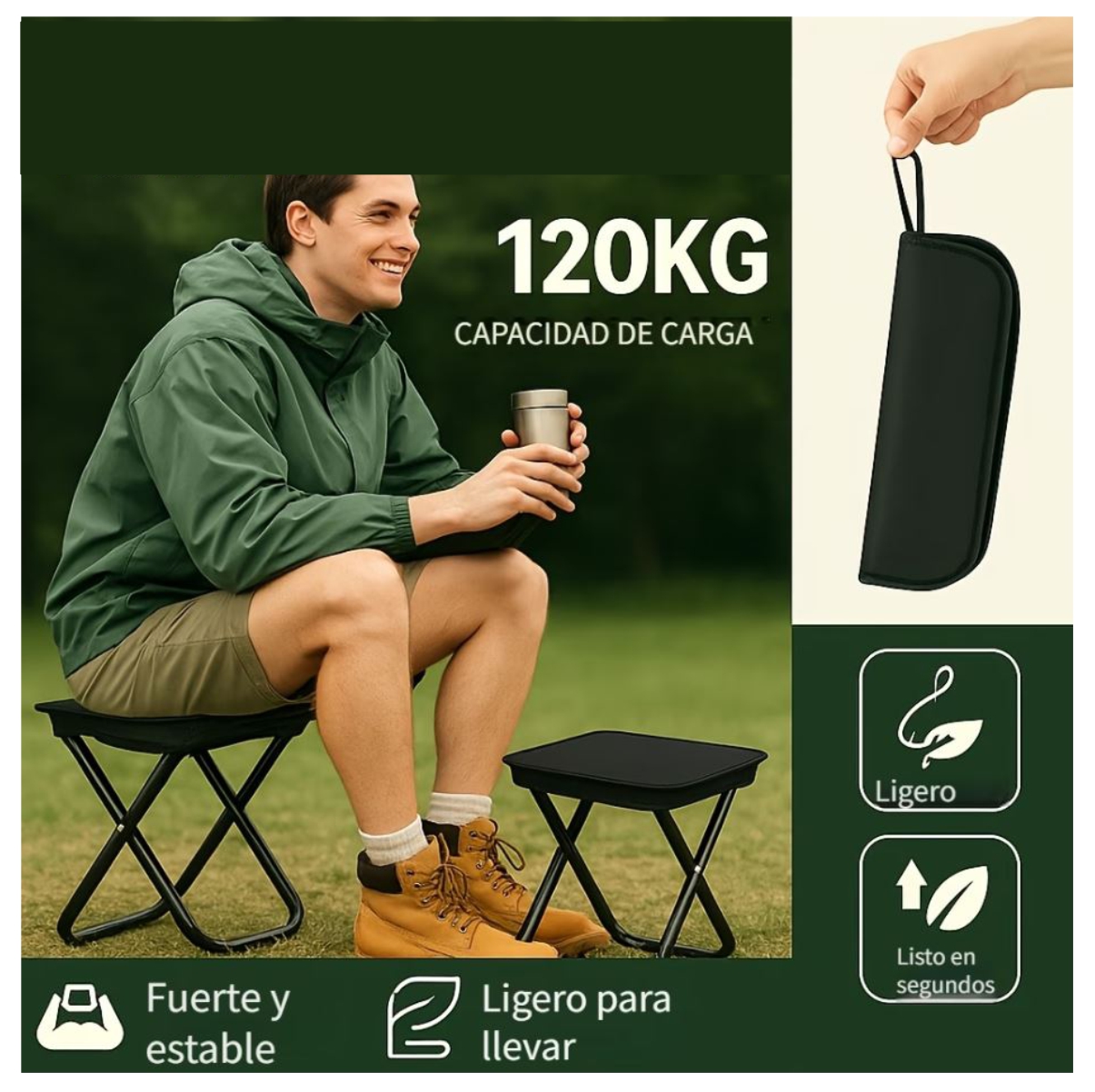 Silla Plegable En Acero Con Estuche